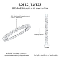 Round Cut Moissanite Full Eternity Band Ring