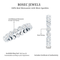 Certified Bezel Set Moissanite Full Eternity Band Ring For Women