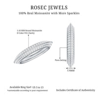 Pave Set Moissanite Eternity Band with Milgrain Detailing