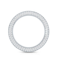 Pave Set Moissanite Eternity Band with Milgrain Detailing