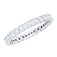 Classic Moissanite Full Eternity Ring in Pin Point Setting