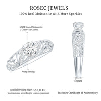 Vintage Inspired 0.98 Carat Moissanite Engagement Ring for Women