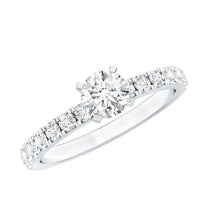 Certified 5 MM Moissanite Traditional Engagement Ring with Side Stones