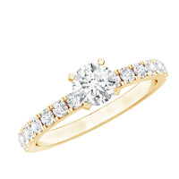 Certified 5 MM Moissanite Traditional Engagement Ring with Side Stones