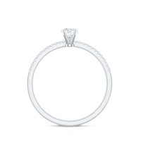 Certified 0.5 Carat Round Moissanite Solitaire Promise Ring