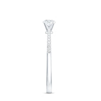 Certified 0.5 Carat Round Moissanite Solitaire Promise Ring