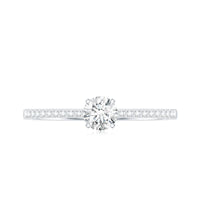Certified 0.5 Carat Round Moissanite Solitaire Promise Ring