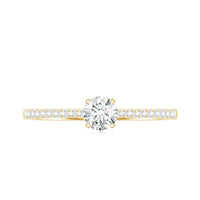 Certified 0.5 Carat Round Moissanite Solitaire Promise Ring