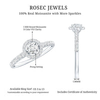 Brilliant Cut Moissanite Promise Ring With Certificate