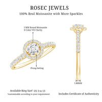Brilliant Cut Moissanite Promise Ring With Certificate