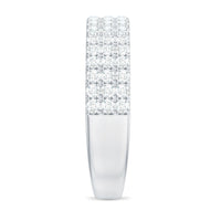 Three Row Moissanite Half Eternity Band Ring