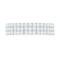 Three Row Moissanite Half Eternity Band Ring