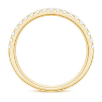 Three Row Moissanite Half Eternity Band Ring