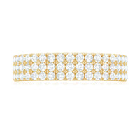 Three Row Moissanite Half Eternity Band Ring