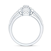Lab Grown Diamond Retro Engagement Ring with Double Halo