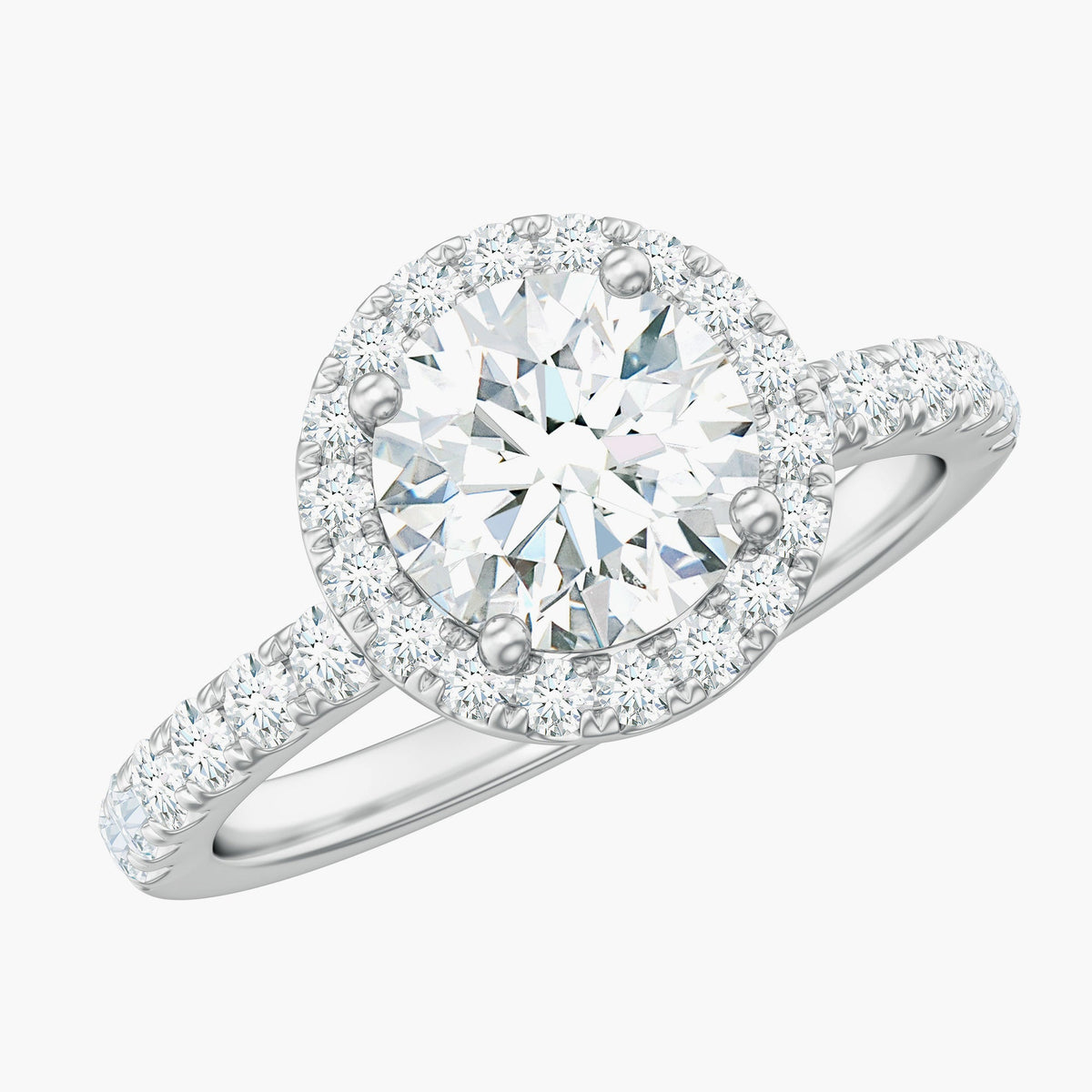 Classic Moissanite Halo Engagement Ring for Women