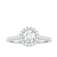 Classic Moissanite Halo Engagement Ring for Women