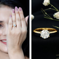 Brilliant Cut Solitaire Moissanite 2 CT Engagement Ring with Certificate