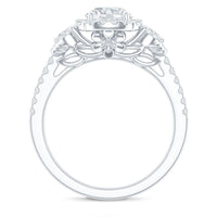 Moissanite Halo Engagement Ring for Her with Certificate