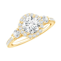 Moissanite Halo Engagement Ring for Her with Certificate