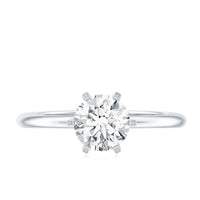 Certified 1 CT Moissanite Round Solitaire Engagement Ring