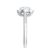 Round Moissanite Halo Engagement Ring with Certificate