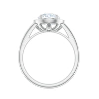 Round Moissanite Halo Engagement Ring with Certificate