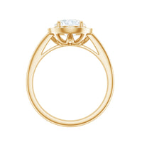 Round Moissanite Halo Engagement Ring with Certificate