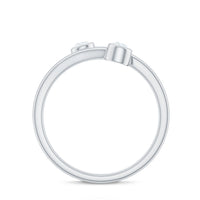 Natural Diamond 2 Stone Promise Ring in Wrap Style