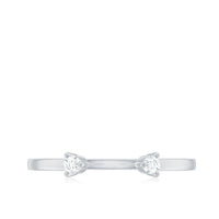 Dainty Diamond Two Stone Open Cuff Ring for Women