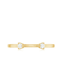 Dainty Diamond Two Stone Open Cuff Ring for Women