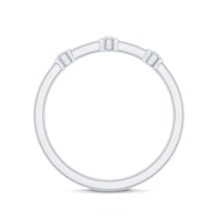 Certified Moissanite Three Stone Stackable Ring in Bezel Setting