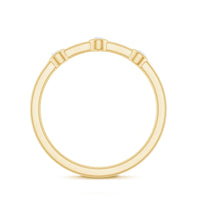 Certified Moissanite Three Stone Stackable Ring in Bezel Setting