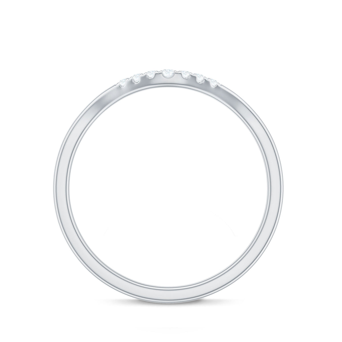 Natural Diamond Curved Enhancer Ring for Women