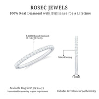 Stackable diamond eternity ring in fish tail setting by Rosec Jewels, featuring sparkling diamonds and a sleek design.