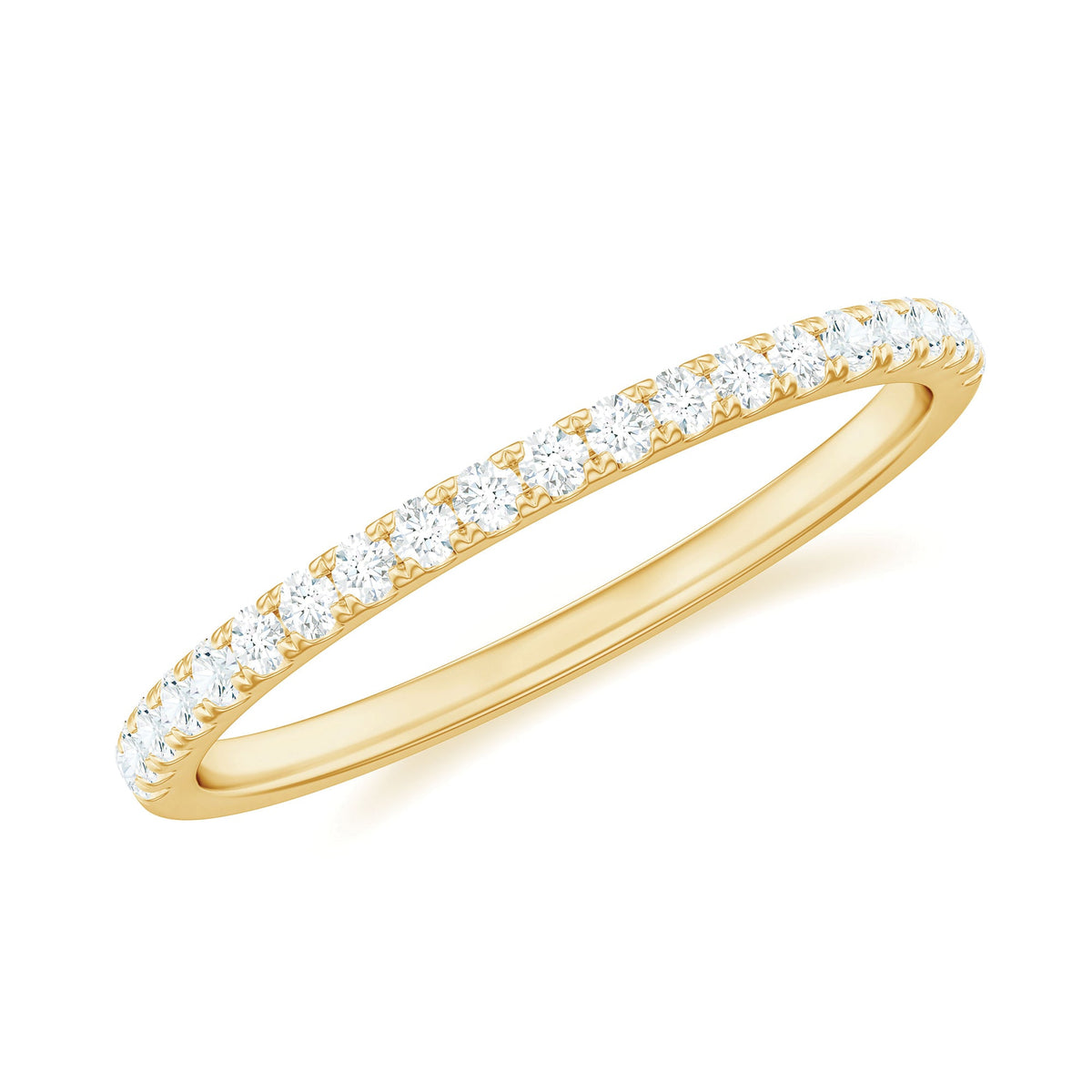 Stackable diamond eternity ring in fish tail setting by Rosec Jewels, featuring sparkling diamonds and elegant design.