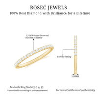 Stackable diamond eternity ring in fish tail setting by Rosec Jewels, showcasing a band with sparkling diamonds and intricate detail.