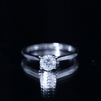Solitaire Round Cut Moissanite Engagement Ring for Her