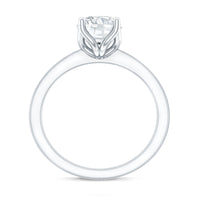 Petal Prong Set Round Moissanite Solitaire Engagement Ring