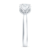 Petal Prong Set Round Moissanite Solitaire Engagement Ring