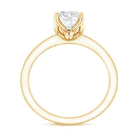 Petal Prong Set Round Moissanite Solitaire Engagement Ring