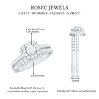 0.5 Carat Zircon Statement Wedding Ring Set