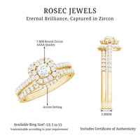 0.5 Carat Zircon Statement Wedding Ring Set
