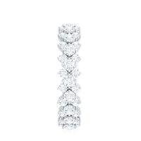 Certified Moissanite Cluster Eternity Ring For Women