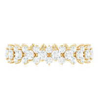 Certified Moissanite Cluster Eternity Ring For Women