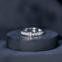 Channel Set Moissanite Half Eternity Band