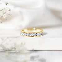 Channel Set Moissanite Half Eternity Band
