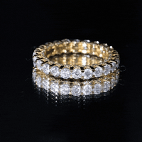 Certified Moissanite Eternity Band Ring in Shared Prong Set
