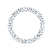 Certified Moissanite Eternity Band Ring in Shared Prong Set