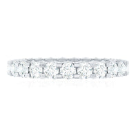Certified Moissanite Eternity Band Ring in Shared Prong Set